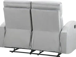 Velvet Manual Recliner Living Room Set Light Grey Verdal