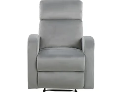 Velvet Manual Recliner Living Room Set Light Grey Verdal