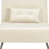 Velvet Single Sofa Bed Cream Farris