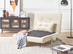 Velvet Single Sofa Bed Cream Farris