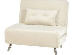 Velvet Single Sofa Bed Cream Farris