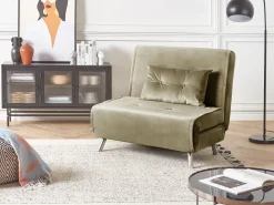 Velvet Single Sofa Bed Olive Green Farris