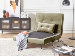 Velvet Single Sofa Bed Olive Green Farris