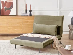 Velvet Single Sofa Bed Olive Green Setten