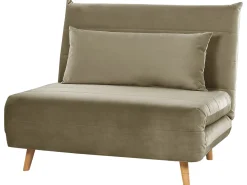 Velvet Single Sofa Bed Olive Green Setten