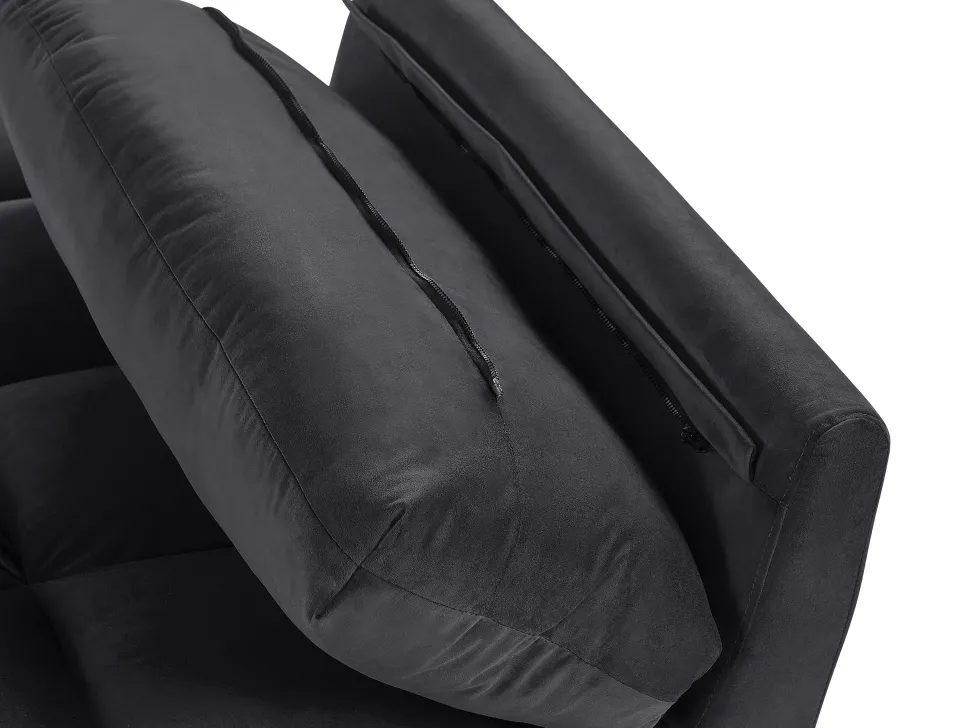 Velvet Sofa Bed Black Asby