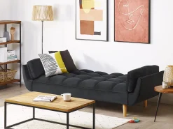 Velvet Sofa Bed Black Asby
