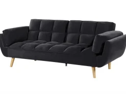 Velvet Sofa Bed Black Asby