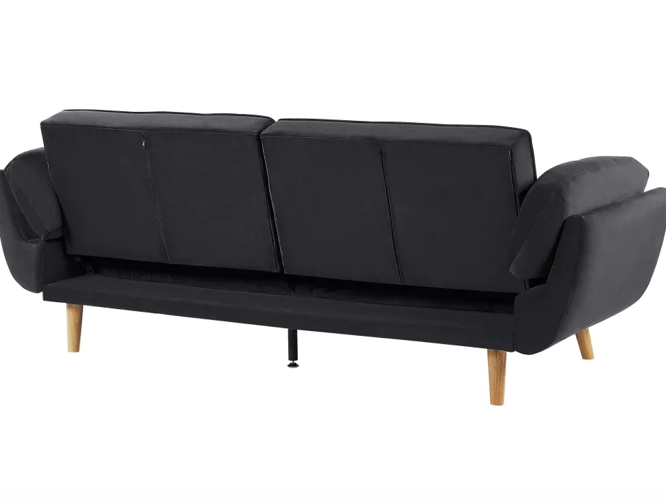 Velvet Sofa Bed Black Asby