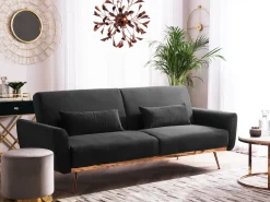 Velvet Sofa Bed Black Eina
