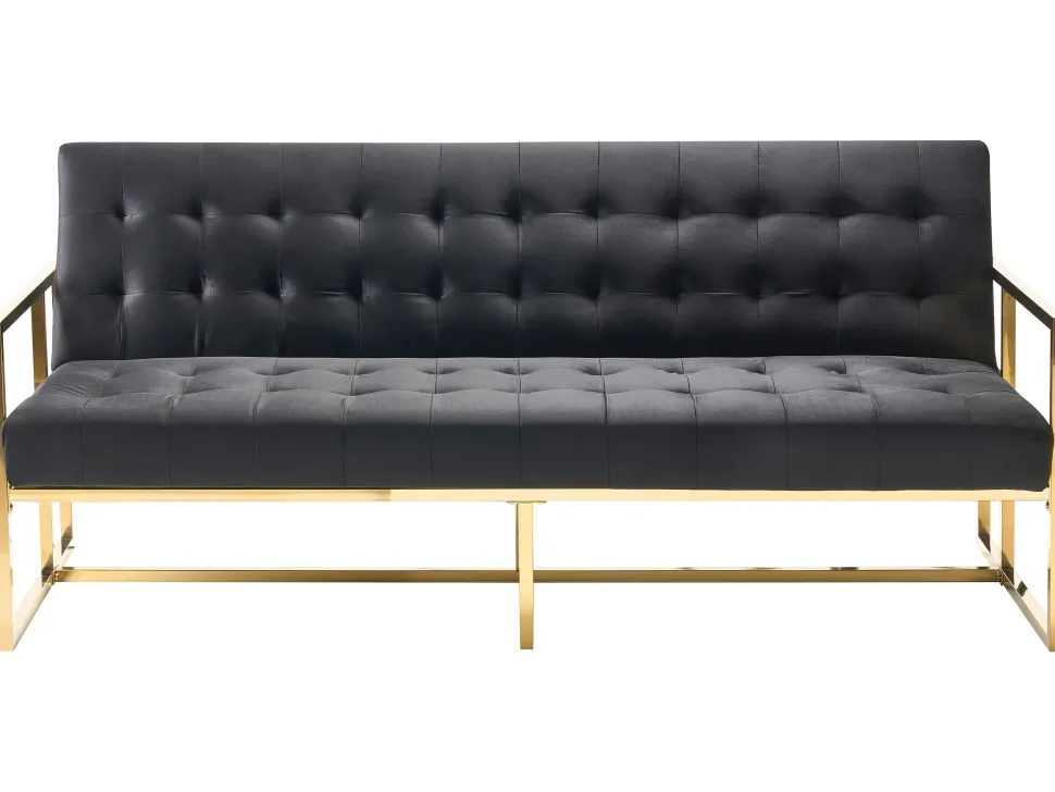 Velvet Sofa Bed Black Marstal