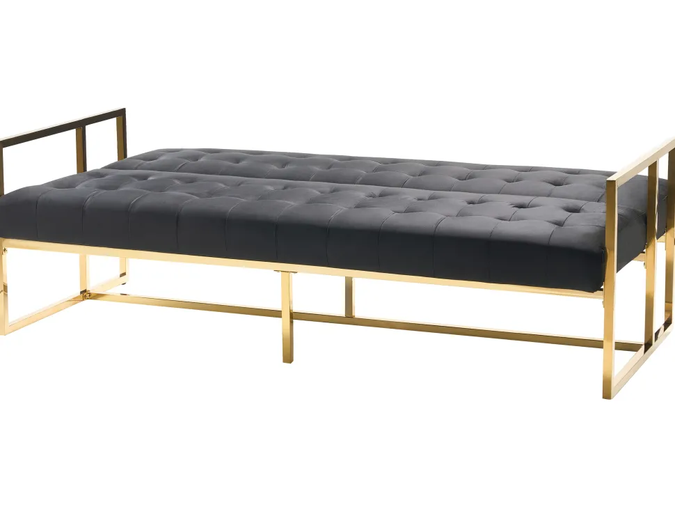 Velvet Sofa Bed Black Marstal