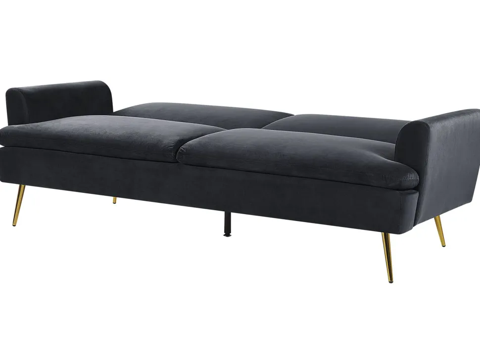 Velvet Sofa Bed Black Vettre