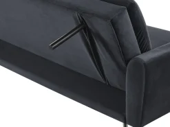 Velvet Sofa Bed Black Vettre