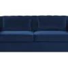 Velvet Sofa Bed Blue Chesterfield