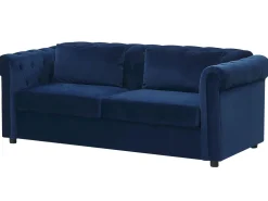 Velvet Sofa Bed Blue Chesterfield
