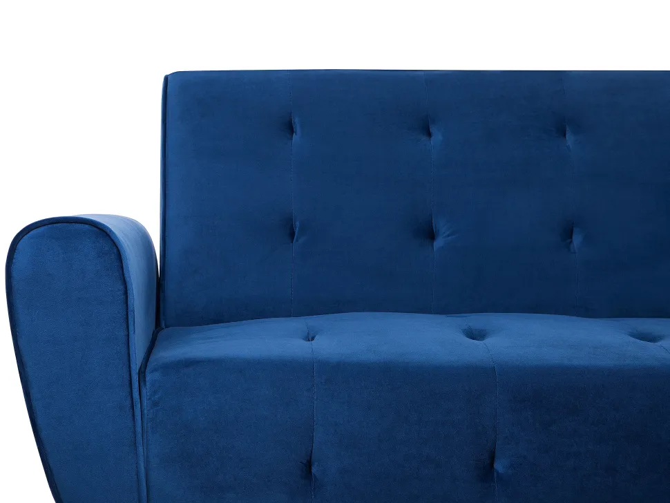 Velvet Sofa Bed Blue Selnes