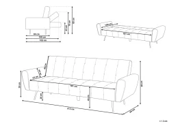 Velvet Sofa Bed Blue Selnes