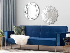 Velvet Sofa Bed Blue Visnes