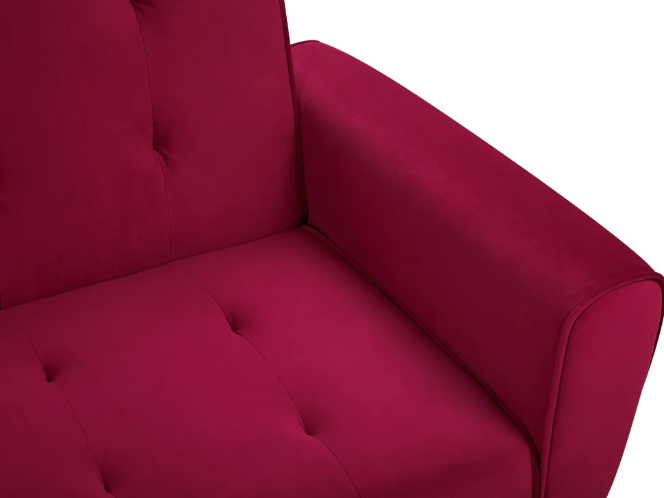 Velvet Sofa Bed Burgundy Selnes