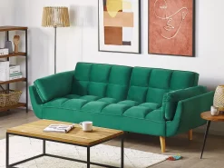 Velvet Sofa Bed Green Asby