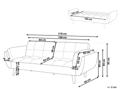 Velvet Sofa Bed Green Asby
