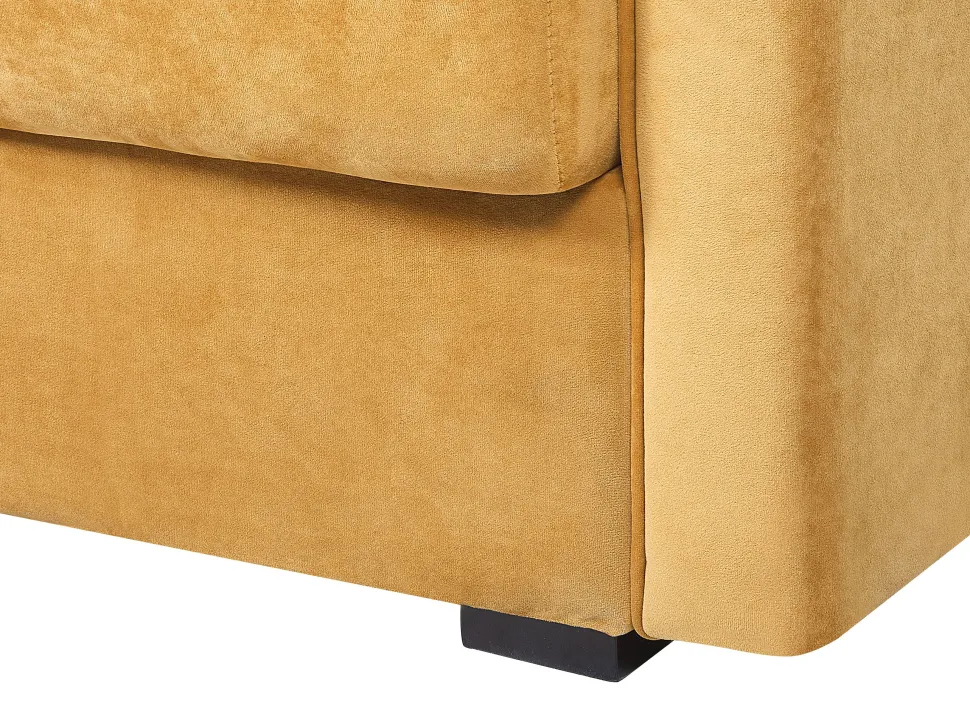 Velvet Sofa Bed With Storage Yellow Eksjo