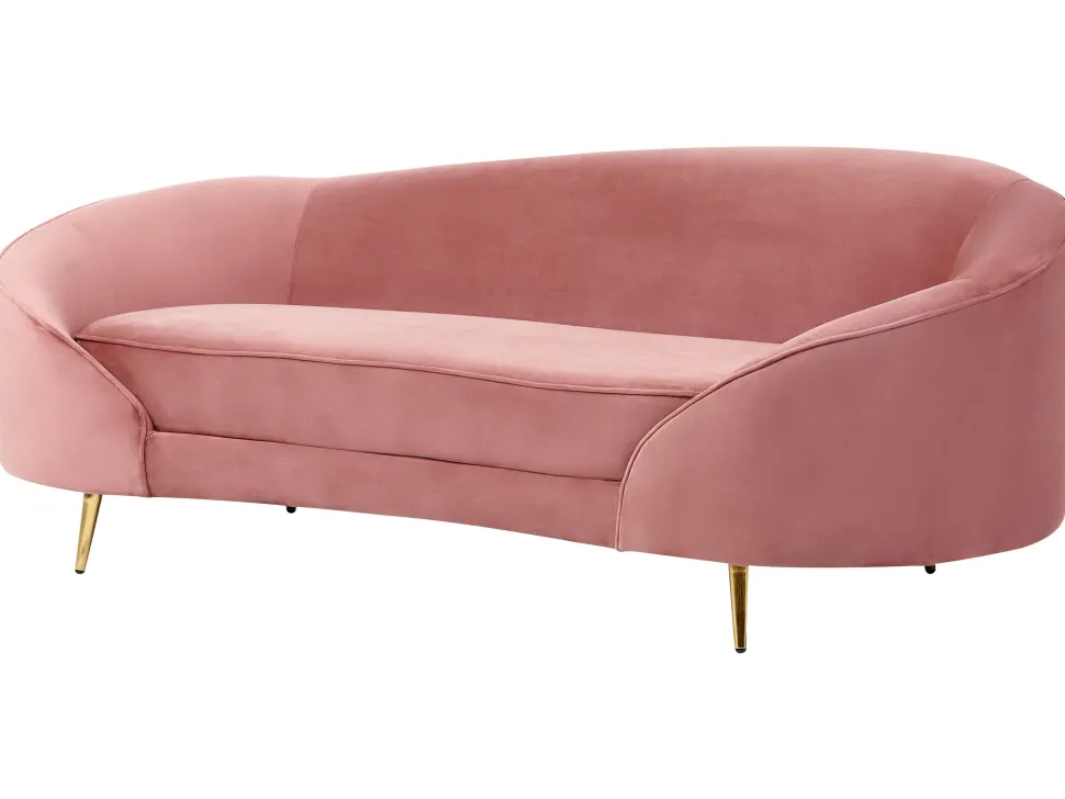 Velvet Sofa Pastel Pink Savar