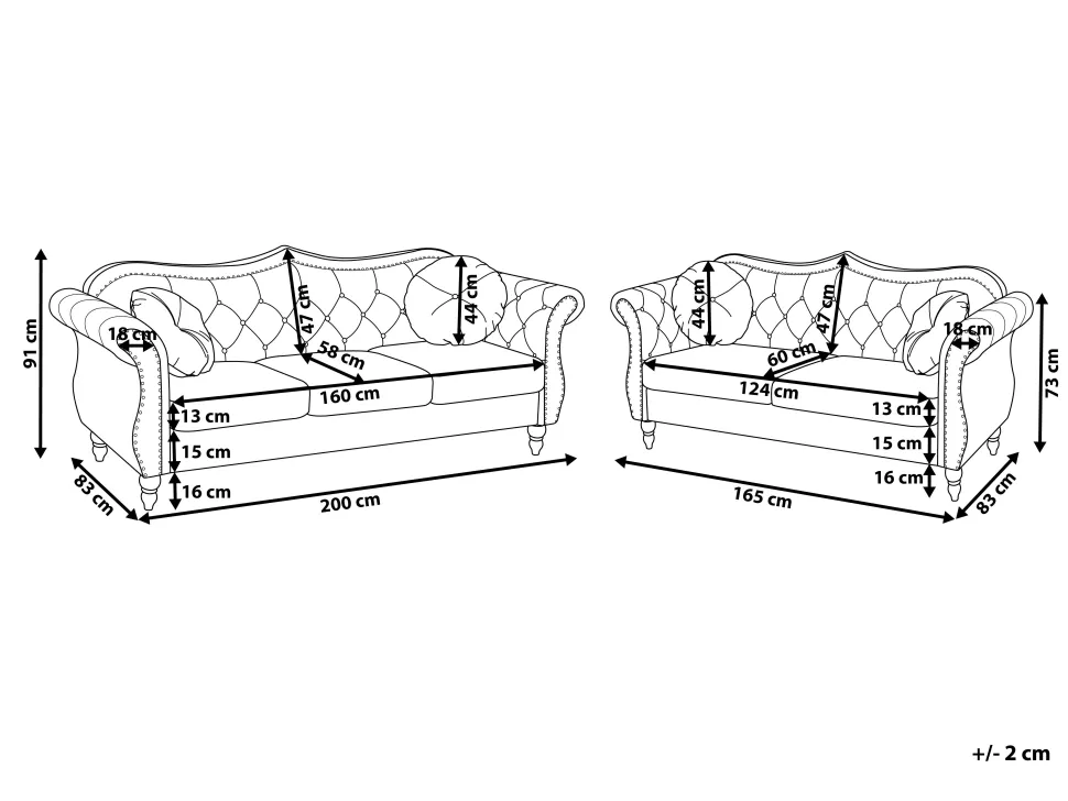 Velvet Sofa Set Black Skien