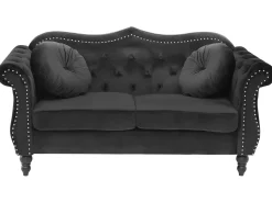 Velvet Sofa Set Black Skien