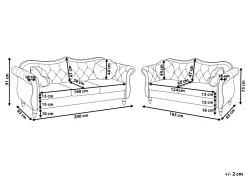 Velvet Sofa Set Navy Blue Skien