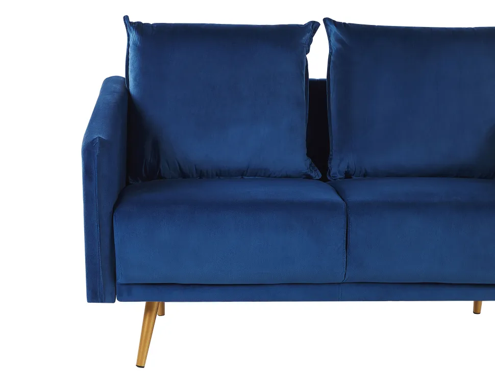 Velvet Sofa Set Navy Blue Maura