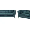 Velvet Sofa Set Teal Blue Gaula