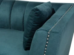 Velvet Sofa Set Teal Blue Gaula