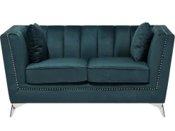 Velvet Sofa Set Teal Blue Gaula