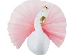 Wanddekoration Kuscheltierkopf Schwan Weis Odetta