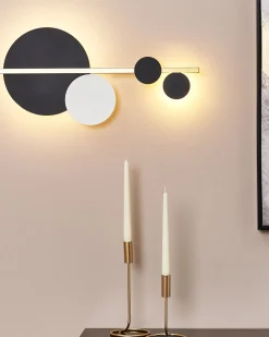 Wandleuchte Led Metall Schwarz / Gold Rund Parita