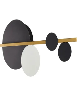 Wandleuchte Led Metall Schwarz / Gold Rund Parita