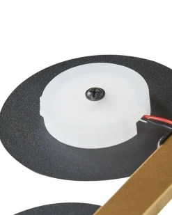 Wandleuchte Led Metall Schwarz / Gold Rund Parita