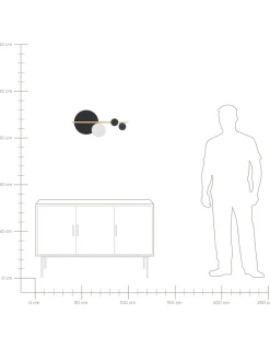 Wandleuchte Led Metall Schwarz / Gold Rund Parita