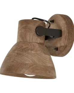 Wandleuchte Mango Holz Dunkelbraun / Schwarz Glockenform Periyar