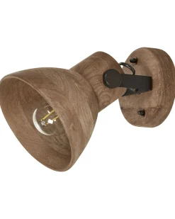 Wandleuchte Mango Holz Dunkelbraun / Schwarz Glockenform Periyar