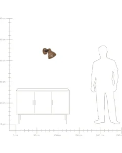 Wandleuchte Mango Holz Dunkelbraun / Schwarz Glockenform Periyar