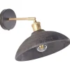 Wandleuchte Mango Holz Schwarz / Messing Kegelform Yerala