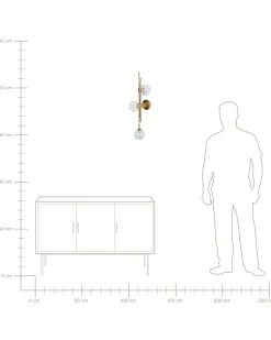 Wandleuchte Metall Gold 3-Flammig Kugelform Tulija