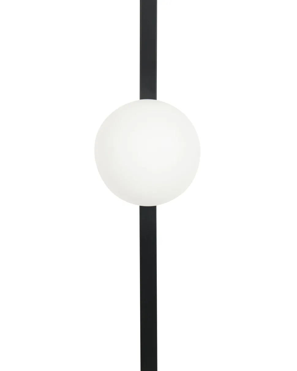 Wandleuchte Metall Schwarz / Weis Kugelform Isabella