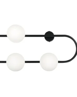 Wandleuchte Metall Schwarz / Weis 4-Flammig Kugelform Yango