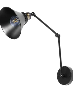 Wandleuchte Schwarz 2Er Set Kegelform Narva