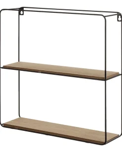 Wandregal Set Schwarz / Heller Holzfarbton 5 Facher Brito