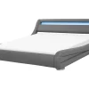 Wasserbett Kunstleder Grau 180 X 200 Cm Mit Led-Beleuchtung Avignon
